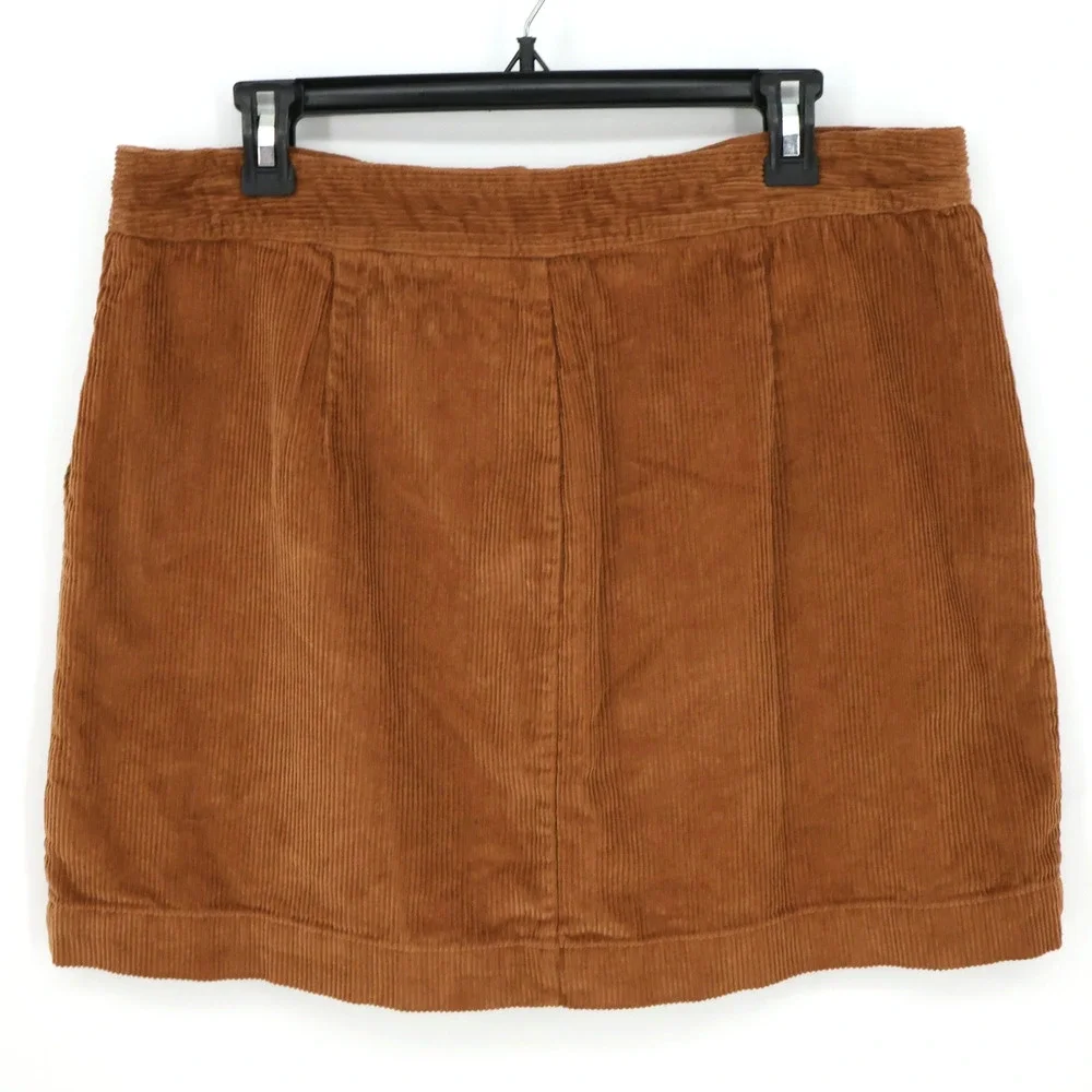 Gap Skirt Womens 8 Rust Brown Corduroy Zip Front Pockets Short Mini Preppy